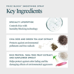VIRTUE Frizz Block Spray: protección térmica de hasta 450 °F sin peso.