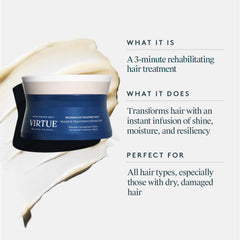 VIRTUE mascarilla restauradora con keratina y baobab, protege el color.