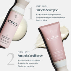 Acondicionador Virtue Smooth: apto para todo tipo de cabello para mayor facilidad.