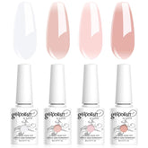 Vishine gel nude translúcido rosa lechoso en botella, ideal para manicura suave.