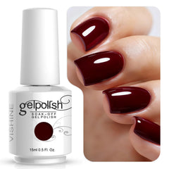 Vishine Gelpolish Profesional: botella con color rojo oscuro y tono intenso