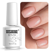 Vishine Jelly rosado nude en bote, color natural para uñas elegantes.