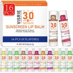 VisRIE baume lèvres SPF30: application claire et hydratation légère.