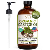 VITAL AFFAIR Aceite de ricino orgánico prensado en frío en botella de vidrio para usos múltiples