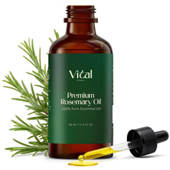 Vital Strands: botella de aceite de romero para cuidado capilar diario
