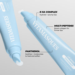 Conjunto de 3 tubos de mascarilla labial Vitamasques para cuidado nocturno.