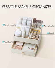 Vlando Organizador de dos capas para maquillaje y cuidado de la piel