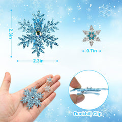Vodolo pinza copo de nieve azul grande para look invernal.