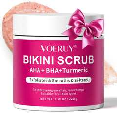 VOERUY exfoliante Bikini en bote, sensación suave para piel delicada.