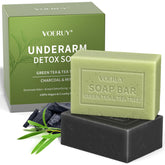 VOERUY jabón detox axilas con carbón activado y mentol para controlar olores.
