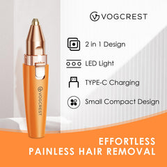 VG VOGCREST afilador facial con luz integrada para ver cada detalle.