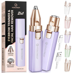 VG VOGCREST removedor facial 2 en 1 para cejas, precisión suave.