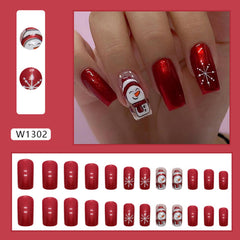 Uñas Vopintpy presión navidad Copo nieve; acabado brillante para celebraciones