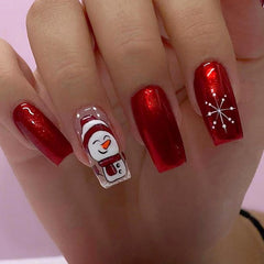 Uñas Vopintpy presión navidad Muñeco nieve; look festivo para ocasiones especiales