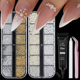 VOTACOS perlas para uñas, dos estilos, ideal para diseños variados.