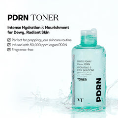 VT COSMETICS Tónico PDRN: aplicación en rostro, sensación refrescante al instante