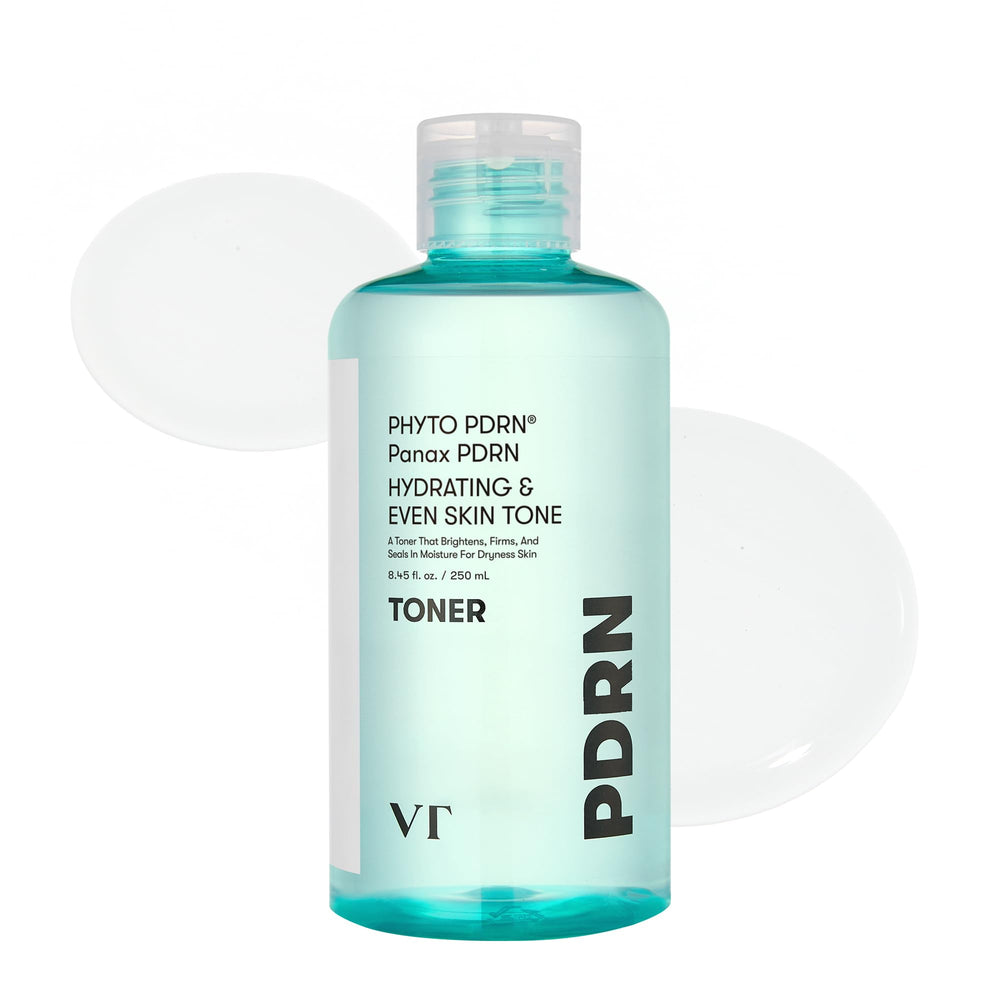 VT COSMETICS Tónico PDRN: botella visible, hidratación suave para piel sensible