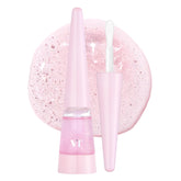VT COSMETICS Reedle Shot Lip Plumper Twinkle bottle highlights pink glitter for a fuller, radiant look.
