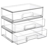 Vtopmart organizadores acrílicos, cajones transparentes apilables para maquillaje, acceso rápido.