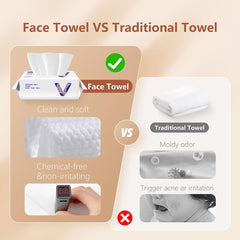 Toalla facial Vuacepe de textura dual, lado liso para limpieza suave.