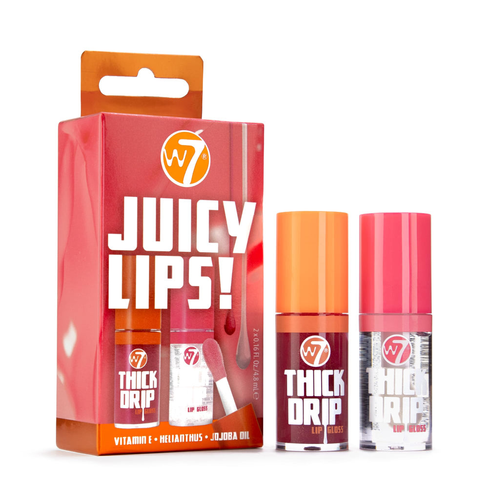 W7 Juicy Lips Foolish, brillo intenso para un look audaz y duradero.
