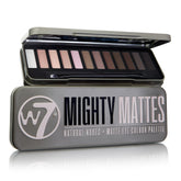 Maquillaje W7 Mighty Mattes: empaque compacto ideal para viaje y uso diario.