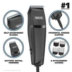 Cortapelos Wahl Combo Pro con recortadora de dientes finos para acabados precisos.