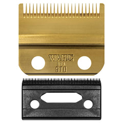 Hoja Wahl Professional con dientes escalonados en dorado, ideal para transición suave.