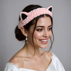 Diadema Waliah felpa coral suave para peinar sin tirar del cabello.