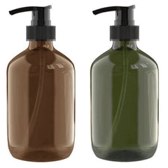 WANBAO botella-pompa 10oz multicolor frente, ideal para rellenar cosméticos caseros