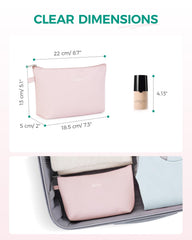 WANDF bolsa maquillaje tamaño ideal 8-7x5 pulgadas para caber en tu bolso.