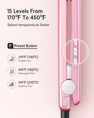 Wavytalk plancha con 15 ajustes de temperatura para todo tipo de cabello.
