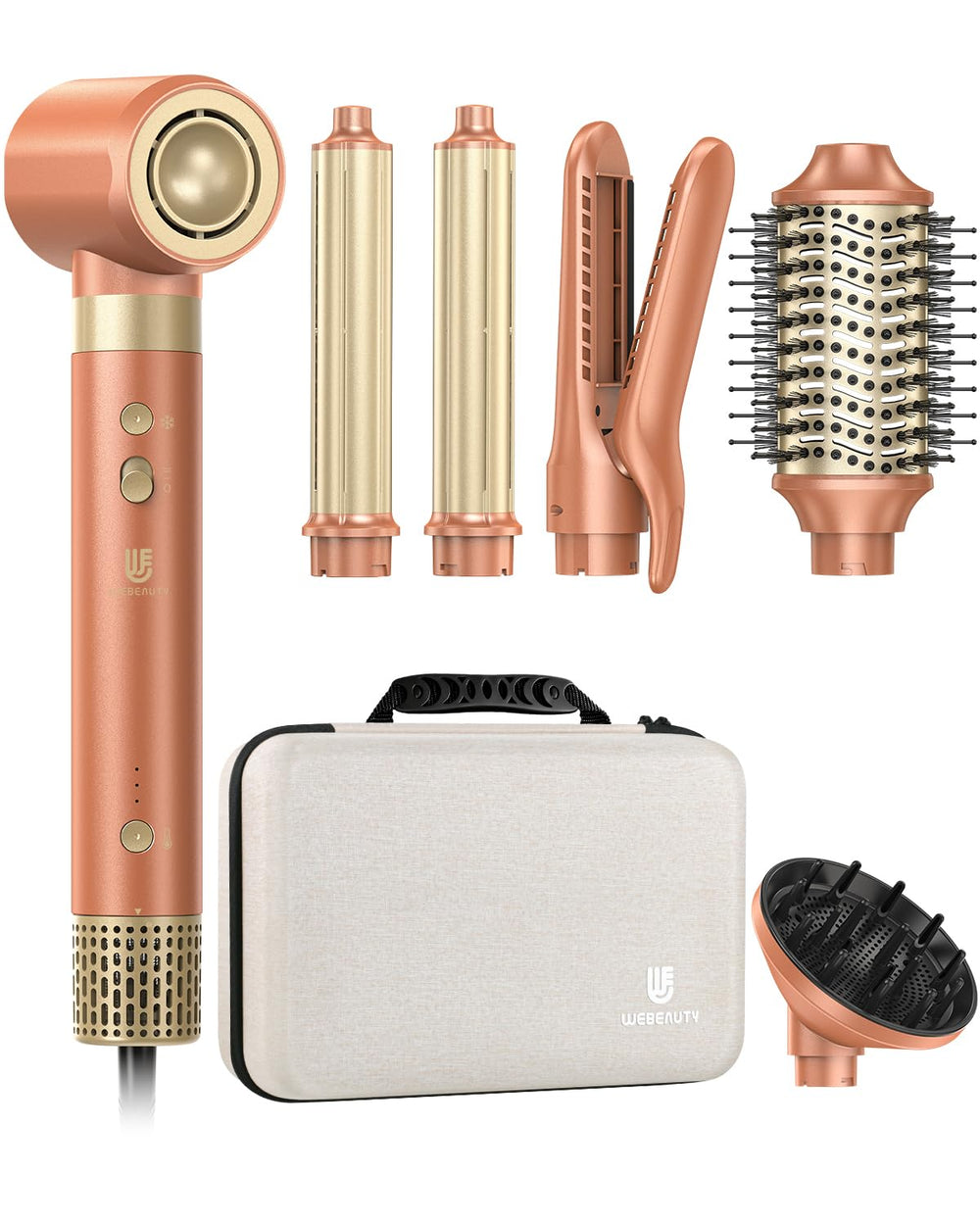 webeauty 6-en-1 estilizador de aire caliente para acabado liso y rápido.