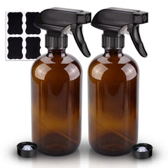 Wedama botellas vidrio ámbar con atomizador 16oz para soluciones de limpieza