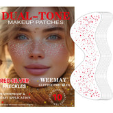 WEEMAY pecas brillantes rojas y plateadas en rostro, duraderas para fiestas