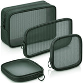 Weewooday bolsas malla transparente 4 piezas para organizar cosméticos de viaje de forma fácil.