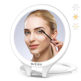 WEILY Espejo de maquillaje con aumento 10x y 1x para retoques detallados.