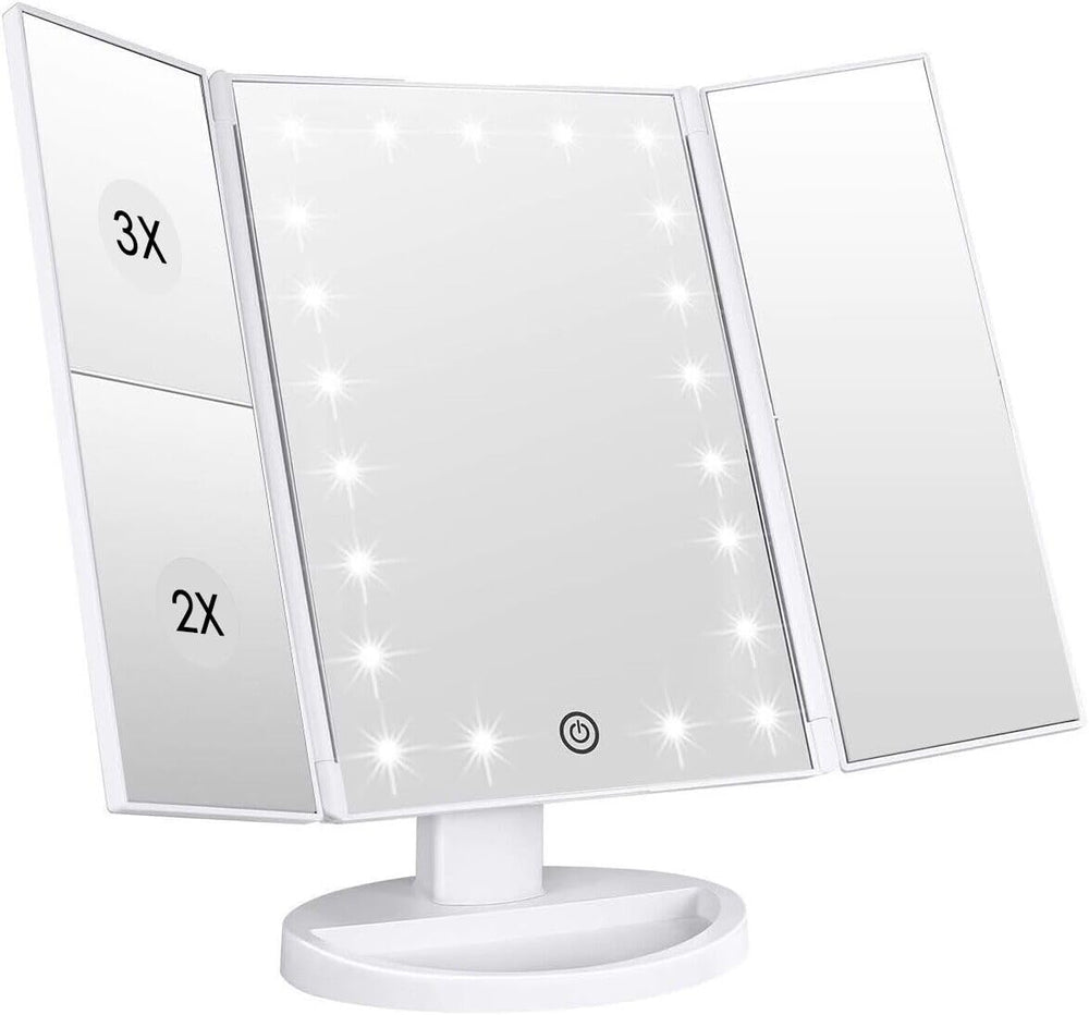 WEILY espejo de maquillaje con 21 LED, iluminación natural para un acabado preciso