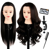 WeiRan cabello humano 24p, corte y trenzas para practicar con realismo.