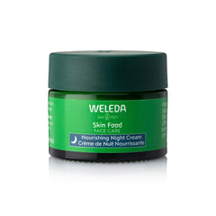 Weleda Skin Food Nuit, flacon et texture riche prête à nourrir la peau.