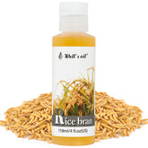 Well's Oil Aceite de arroz, frasco vertido para piel suave.