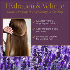 WEN lavanda, textura cremosa visible para limpieza y cuidado del cabello