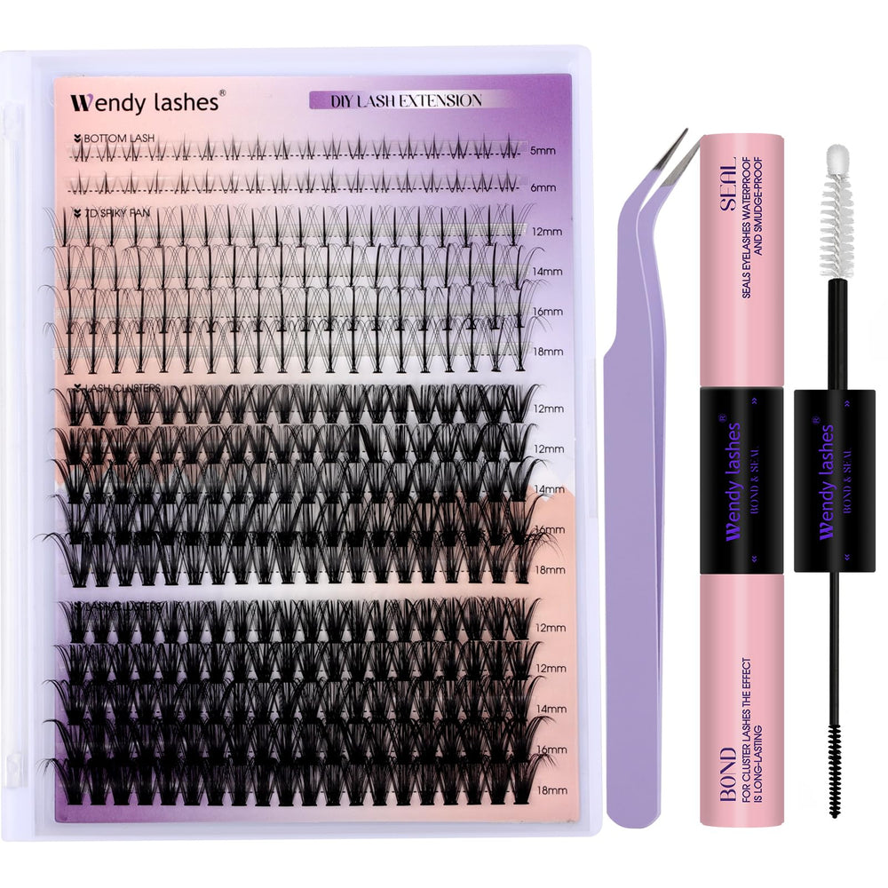 Wendy Lashes Kit: bandeja combinada de pestañas superiores e inferiores, fácil de usar.