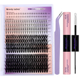 Wendy Lashes Kit: bandeja combinada de pestañas superiores e inferiores, fácil de usar.
