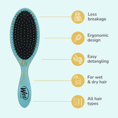 Wet Brush Moana diseño ergonómico para uso cómodo durante el peinado.