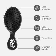 Wet Brush Mini Detangler para cabello liso con deslizamiento suave.