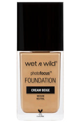 base Photo Focus Matte de wet n wild en botella, acabado mate para cámara.