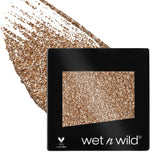wet n wild Color Icon Glitter Eyeshadow Shimmer Brass sombra brillos bronce para acabado nocturno deslumbrante.