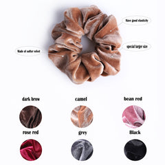 Scrunchie Whaline de terciopelo rojo rosado para looks diarios y eventos