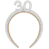Diadema WHAVEL con perlas para 30 cumpleaños, ideal para fotos y celebraciones.